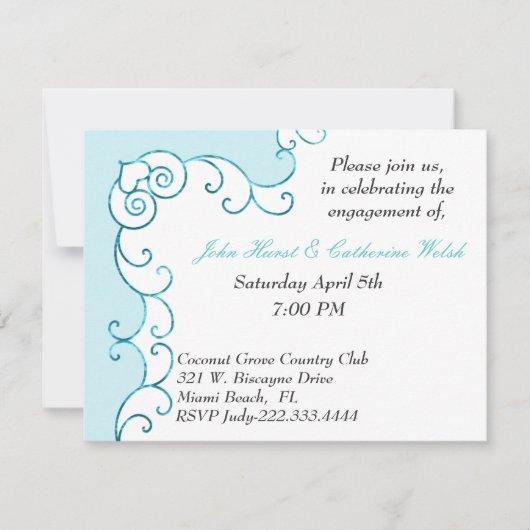 Stijlvolle verlovingsfeestuitnodiging kaart (Voorkant)