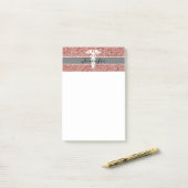 Stijlvolle Verpleegster Medische Caduceus Roos Gou Post-it® Notes (Op bureau)