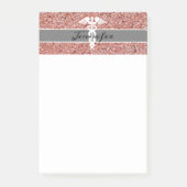Stijlvolle Verpleegster Medische Caduceus Roos Gou Post-it® Notes (Voorkant)