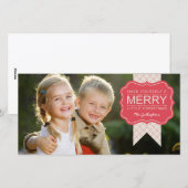 Stijlvolle versiering kerstfotokaart feestdagenkaart (Voorkant / Achterkant)