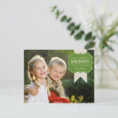 Stijlvolle versiering kerstfotokaart feestdagenkaart (Staand voorkant)