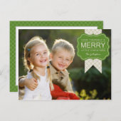 Stijlvolle versiering kerstfotokaart feestdagenkaart (Voorkant / Achterkant)