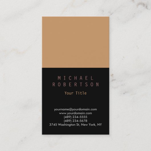 Stijlvolle Vertical Plain Eenvoudig Visitekaartje (Voorkant)