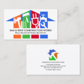 Stijlvolle verticale handboardtop visitekaartje (Voorkant / Achterkant)