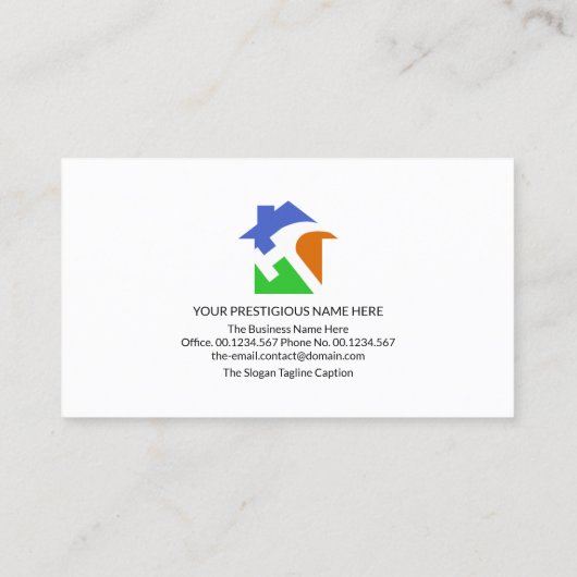 Stijlvolle verticale handboardtop visitekaartje (Achterkant)