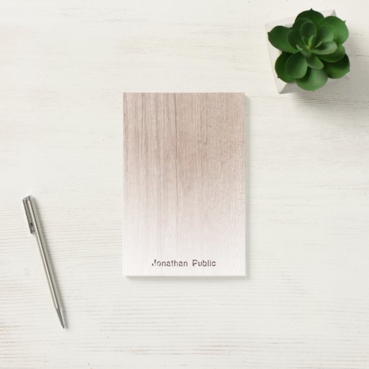 Stijlvolle, vervormde tekst Elegant bruin hout Post-it® Notes (Kantoor)