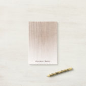 Stijlvolle, vervormde tekst Elegant bruin hout Post-it® Notes (Op bureau)