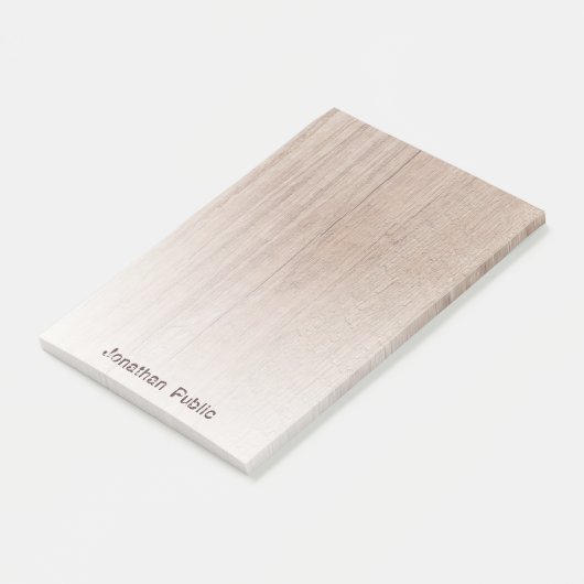 Stijlvolle, vervormde tekst Elegant bruin hout Post-it® Notes (Schuin)