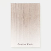 Stijlvolle, vervormde tekst Elegant bruin hout Post-it® Notes (Voorkant)