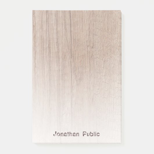 Stijlvolle, vervormde tekst Elegant bruin hout Post-it® Notes (Voorkant)
