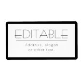 Stijlvolle verwisselbare tekst met rand etiket (Voorkant)