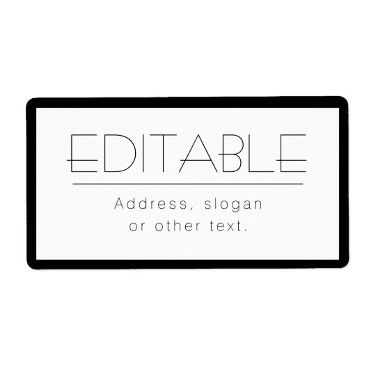 Stijlvolle verwisselbare tekst met rand etiket (Voorkant)