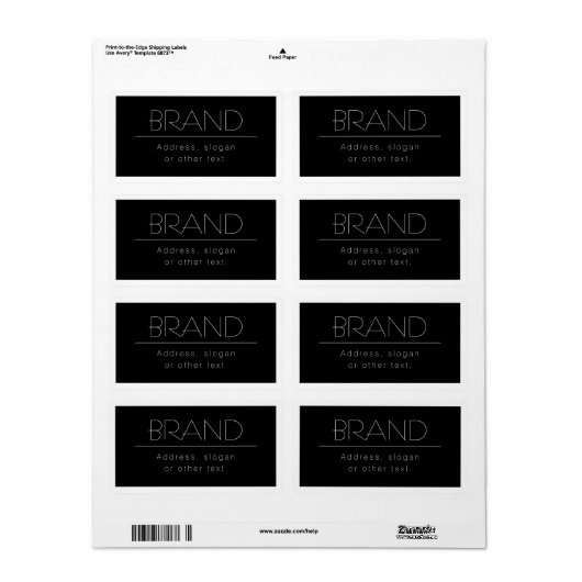 Stijlvolle verwisselbare tekst met rand etiket (Full Sheet)