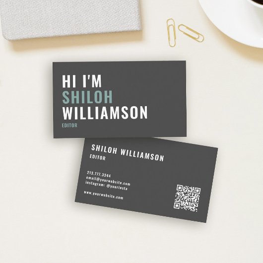 Stijlvolle vet cool opvallende moderne typografie  visitekaartje