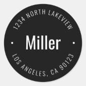 Stijlvolle vetgedrukte naam & cirkelvormige tekst ronde sticker (Voorkant)