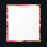 Stijlvolle Vette 60s Geometrische Grens Gepersonal Notitieblok<br><div class="desc">Stijlvol Vette 60s Geometrische Grens Gepersonaliseerd Notitieblok</div>