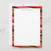 Stijlvolle Vette 60s Geometrische Grens Gepersonal Notitiekaartje (Voorkant)