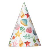 Stijlvolle Vibrant Ocean Marine Zee Shell Kleurrij Feesthoedjes (Voorkant)