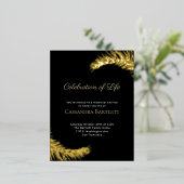 Stijlvolle viering van Life Black Gold Leaves Folie Uitnodiging Briefkaart (Staand Voorkant)