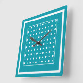 Stijlvolle vierkante wandklok Witte poolstippen op (Hoek)
