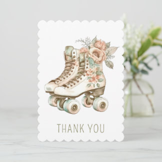 Stijlvolle Vintage Bloemige Retro Roller Skates De Kaart