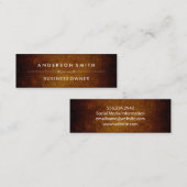 Stijlvolle Vintage Bruin Mini Visitekaartje (Voorkant / Achterkant)