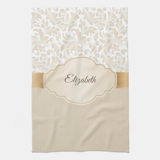 Stijlvolle vintage damast theedoek (Verticaal)