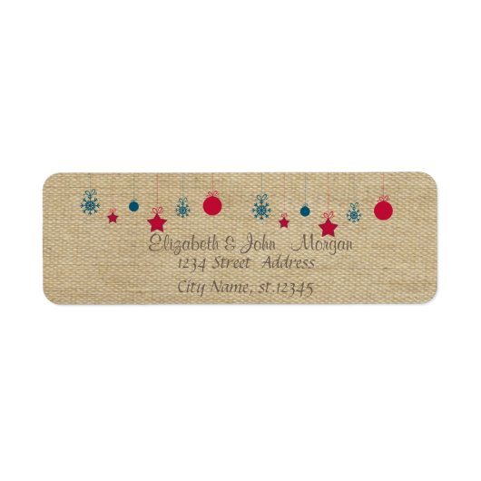 Stijlvolle, vintage, kerstballen etiket (Voorkant)