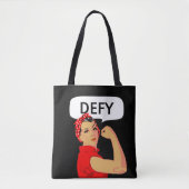 Stijlvolle vintage sterke vrouw & bewerkbare tarti tote bag (Voorkant)