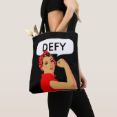 Stijlvolle vintage sterke vrouw & bewerkbare tarti tote bag (Dichtbij)