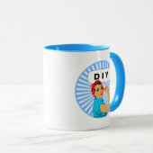 Stijlvolle vintage vrouw & bewerkbare DIY tekst Mok (Voorkant rechts)