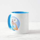 Stijlvolle vintage vrouw & bewerkbare DIY tekst Mok (Voorkant links)