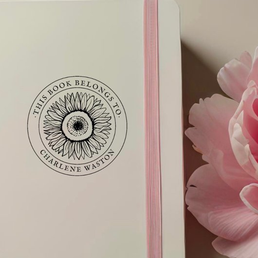 Stijlvolle vintage zonnebloem op maat gemaakte boe rubberstempel