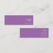 Stijlvolle Violet Modern Professioneel Chic Eenvou Mini Visitekaartje (Voorkant / Achterkant)