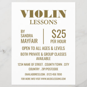 Stijlvolle Violin Lessons Adverteren Flyer