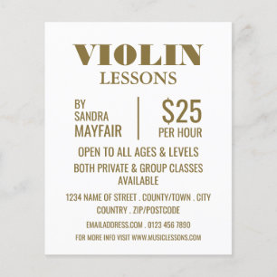 Stijlvolle Violin Lessons Adverteren Flyer