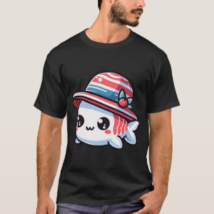 Stijlvolle Vis met Hoed T-shirt