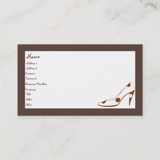 Stijlvolle visitekaartjes voor vrouwelijke Mode (Voorkant)