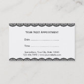Stijlvolle visnetkant Beauty Salon-benoeming Afsprakenkaartje (Achterkant)