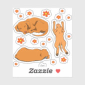 Stijlvolle Vizslas gestileerde tekeningen Sticker (Vel)