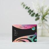 STIJLVOLLE VLEUGELS MONOGRAM ,AQUA BLAUW ,roze, gr Visitekaartje (Staand voorkant)