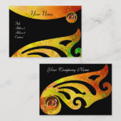 STIJLVOLLE VLEUGELS MONOGRAM ,geel agaat, groen si Visitekaartje (Voorkant / Achterkant)