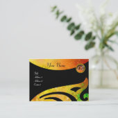 STIJLVOLLE VLEUGELS MONOGRAM ,geel agaat, groen si Visitekaartje (Staand voorkant)