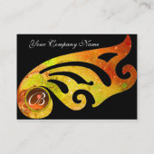 STIJLVOLLE VLEUGELS MONOGRAM ,geel agaat, groen si Visitekaartje (Achterkant)