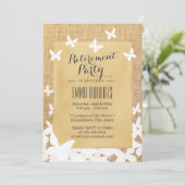 Stijlvolle vliegButterflies Burlap Retirement Kaart (Staand voorkant)