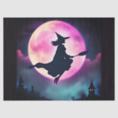 Stijlvolle vliegende heks in paarse lucht tissuepapier (Voorkant)