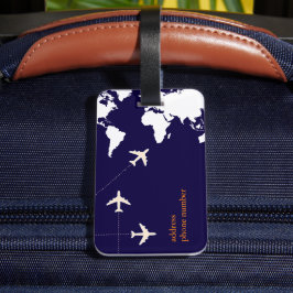 Stijlvolle vliegreis bagagelabel