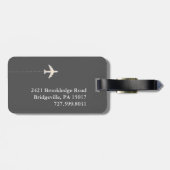 Stijlvolle vliegtuigreiziger bagagelabel (Achterkant horizontaal)