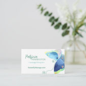 Stijlvolle vlinder massage therapeut visitekaartje (Staand voorkant)