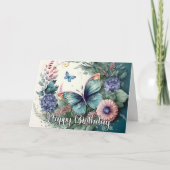 Stijlvolle vlinderkunst Happy Birthday Kaart (Voorkant)